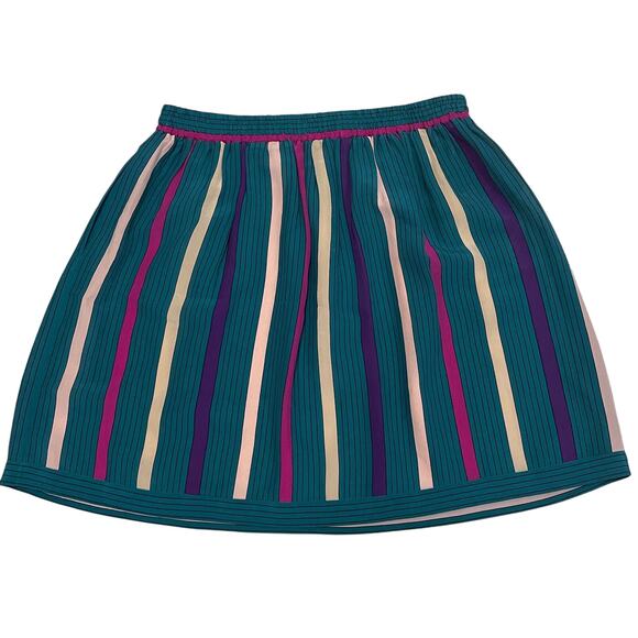 See by Chloé 100% Silk Stripe Skirt | Italy Made, Bubble Hem, F 38 US 6 NWOT - Picture 2 of 9